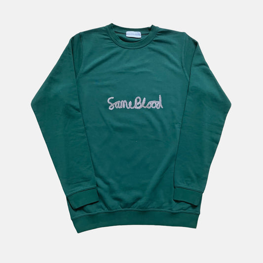 Loose Graphic Sweater Forest Green